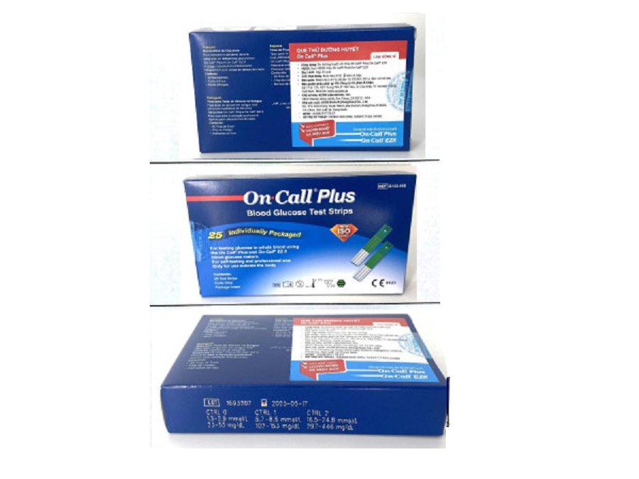 Hộp 25 que thử đường huyết On Call Plus