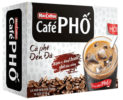 Cafe Phố Đen Đá MacCoffee (10 Gói x 16g)