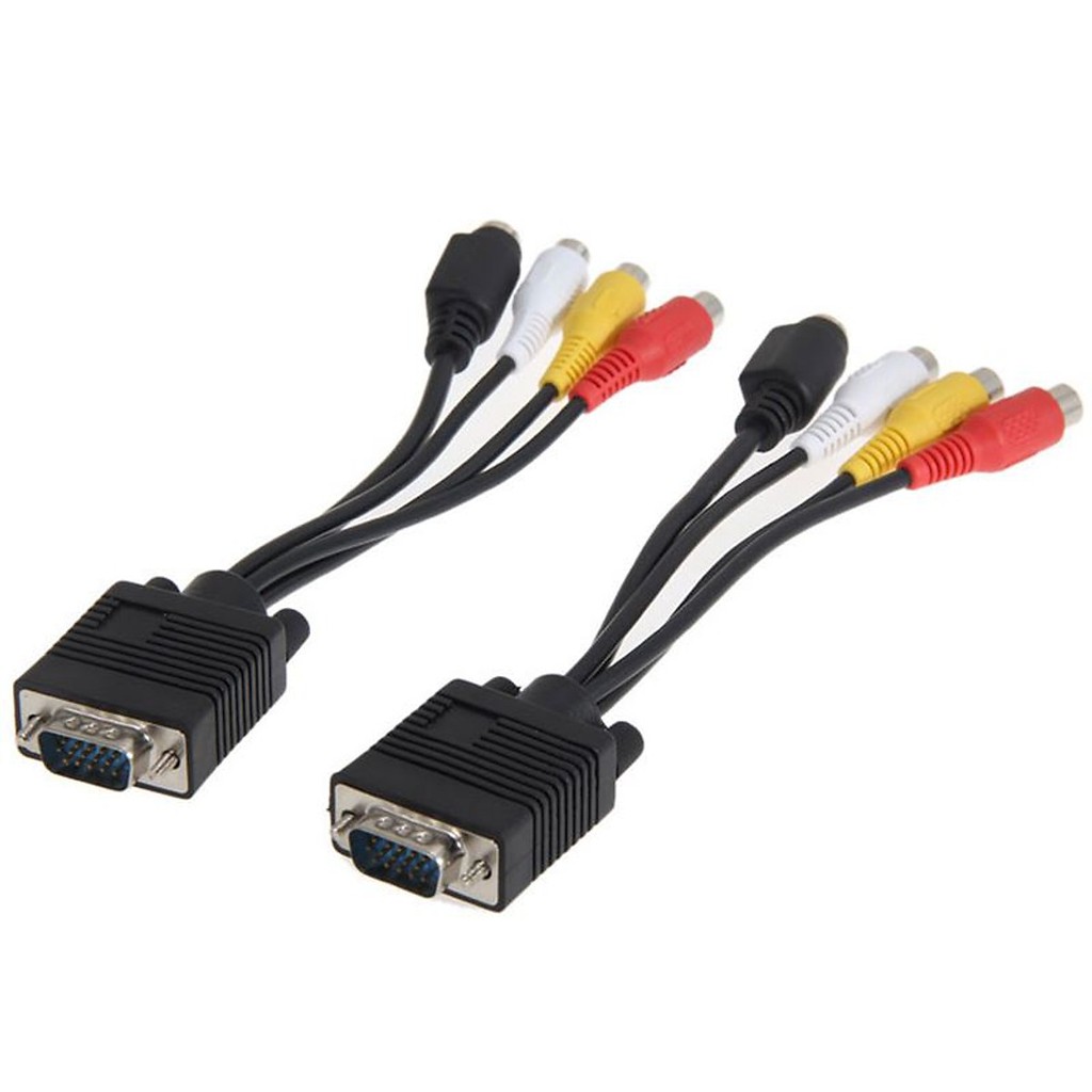 Cáp chuyển đổi VGA to Svideo và Composite AV (Đen) Ladano