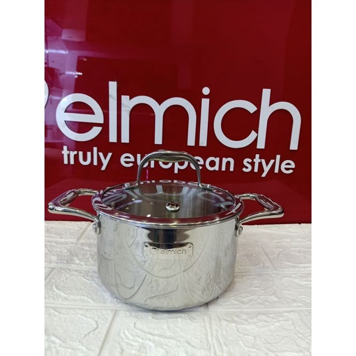 Nồi  Inox 3 lớp cao cấp đáy liền Elmich Trimax XS 3747 18cm, 20cm, 24cm, 26cm, 28cm