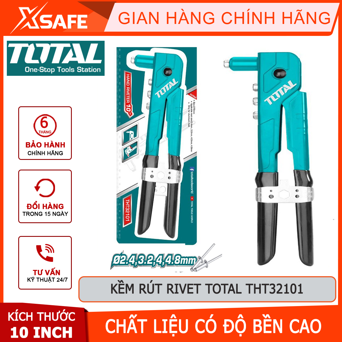 Nippers pull rivet total THT32101 pliers pull rivet length 260mm heat resistant, bearing plating layer anti-rust, anti-rust-proof lock the material, press studs pins