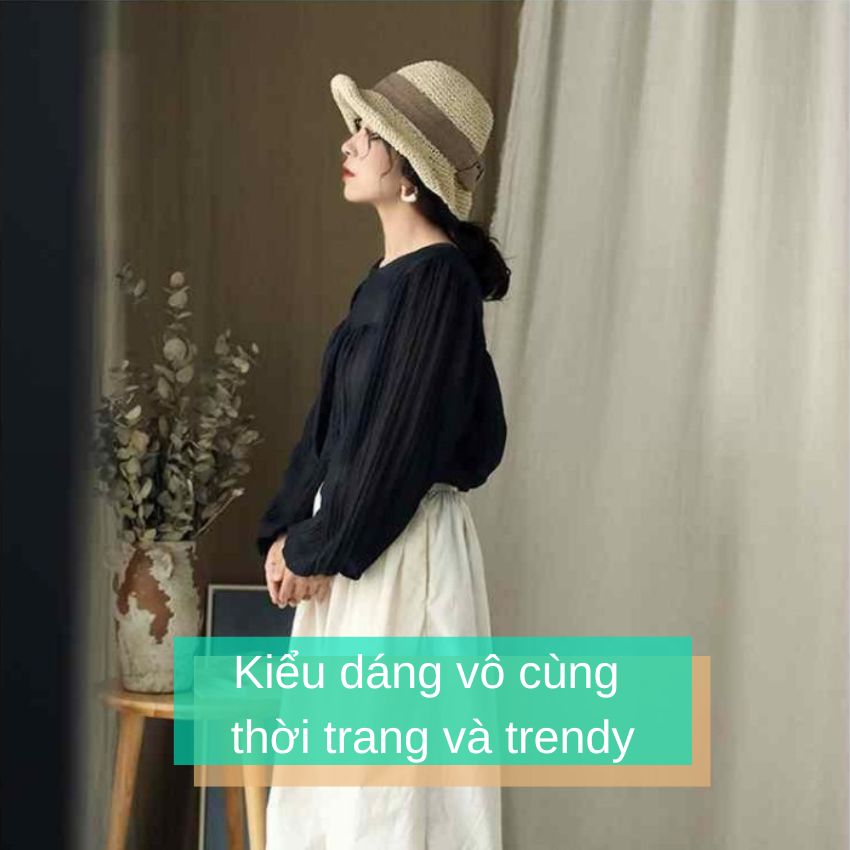 Mũ cói mềm phối nơ vải