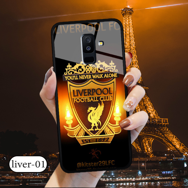 Ốp lưng kính 3D Samsung J8 hình đội bóng