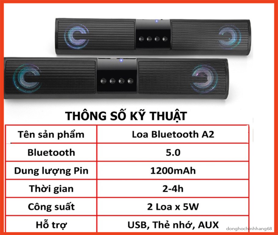Loa Bluetooth  A2 Nghe Nhạc Cực Hay Âm Bass Cực Đã