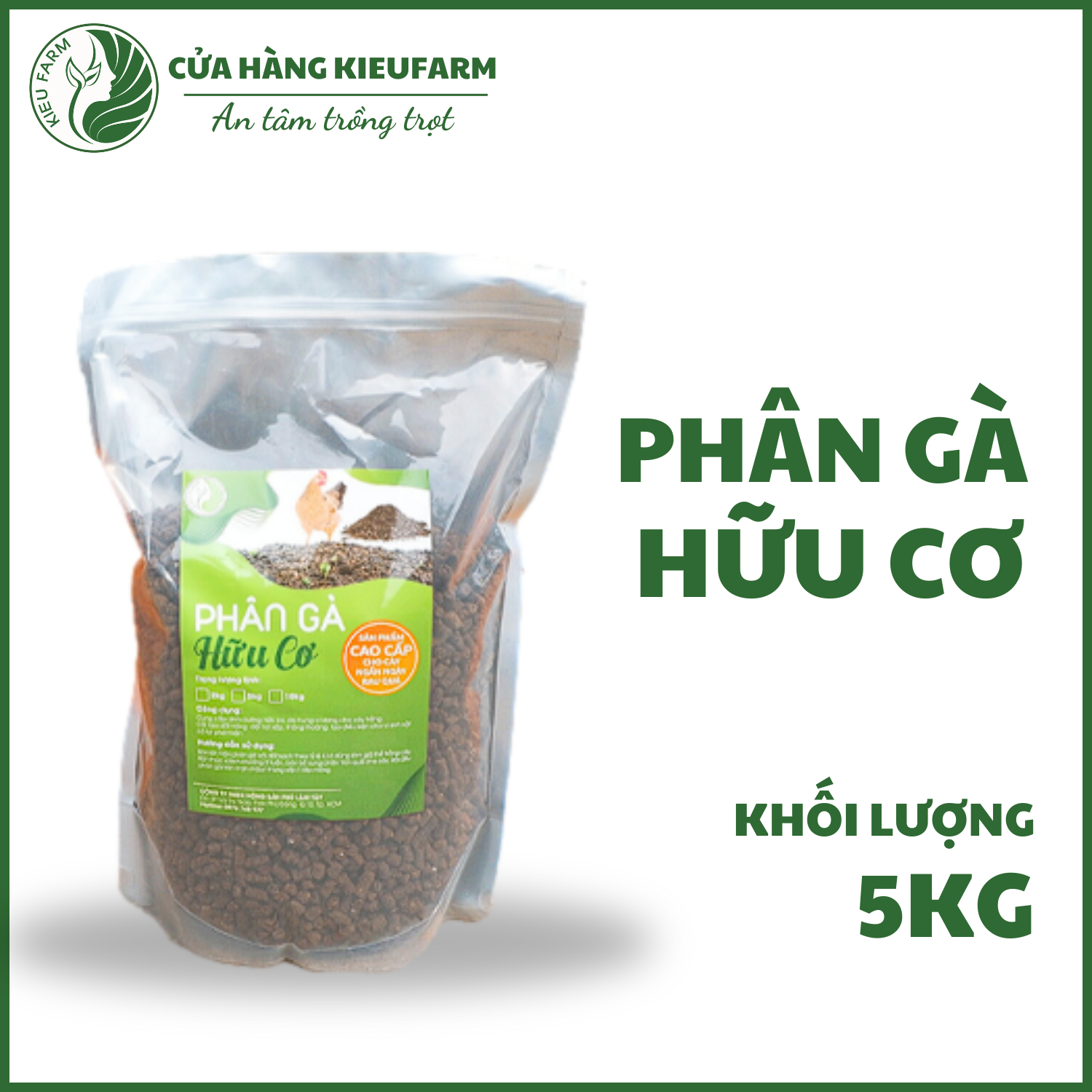 Phân gà hữu cơ nhập khẩu nén viên - 5kg
