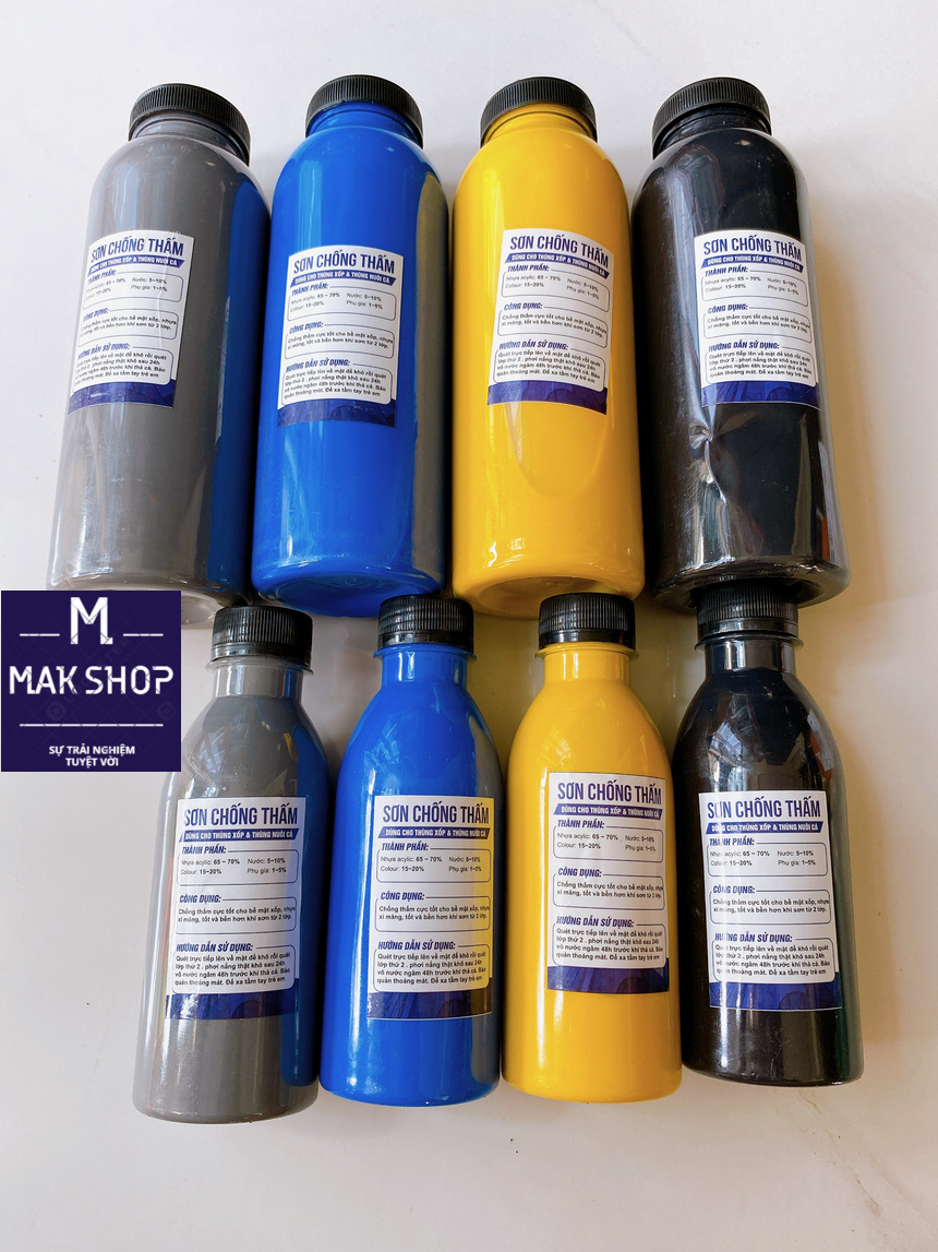 1 chai sơn chống thấm thùng xốp hồ xi măng 220ml hoặc 500ml, chống thấm cho hồ nuôi cá 7 màu và các loại cá khác