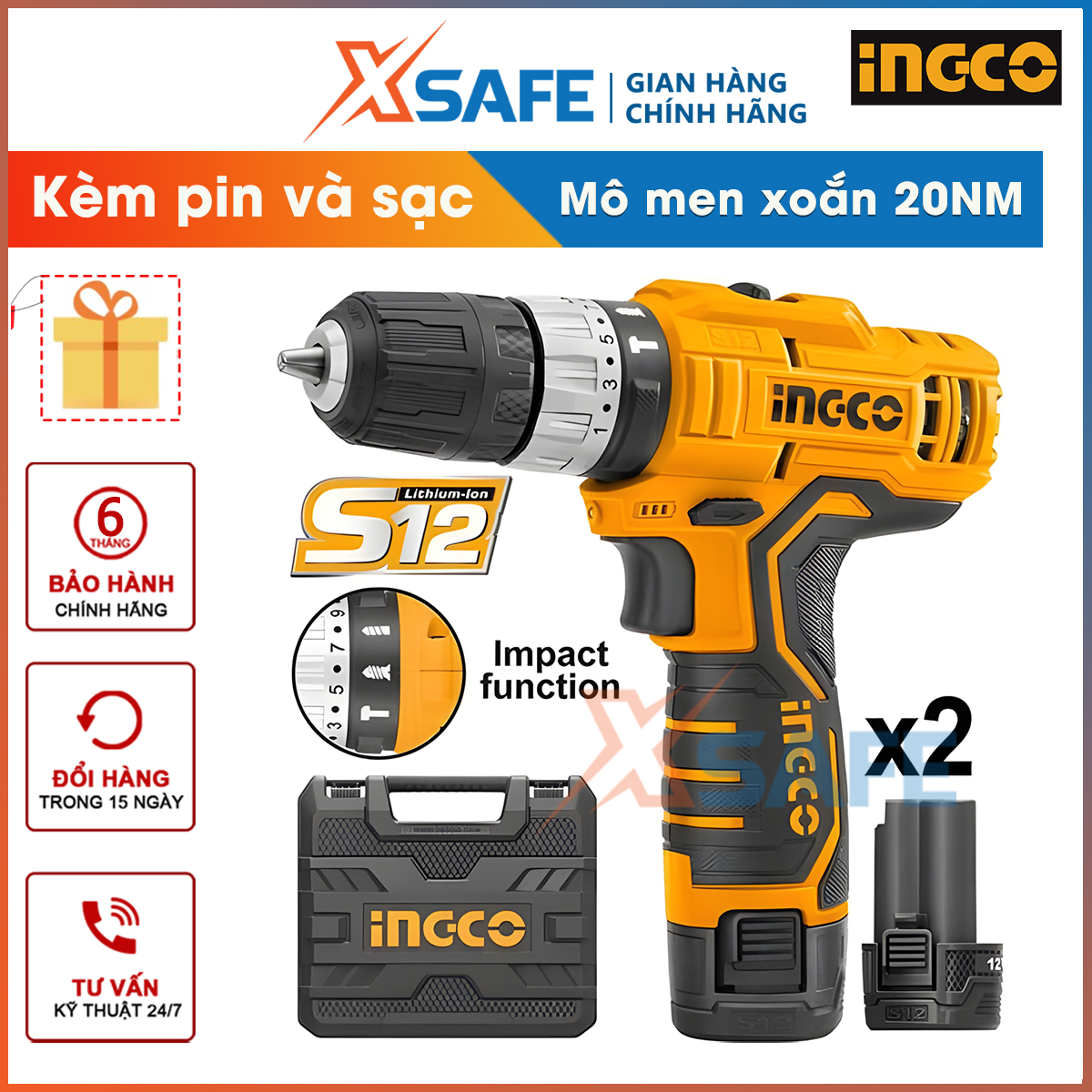Ingco 12v 10mm portable battery drill with rechargeable battery authentic 6 months warranty battery drill machine, hand drill, hammer drill