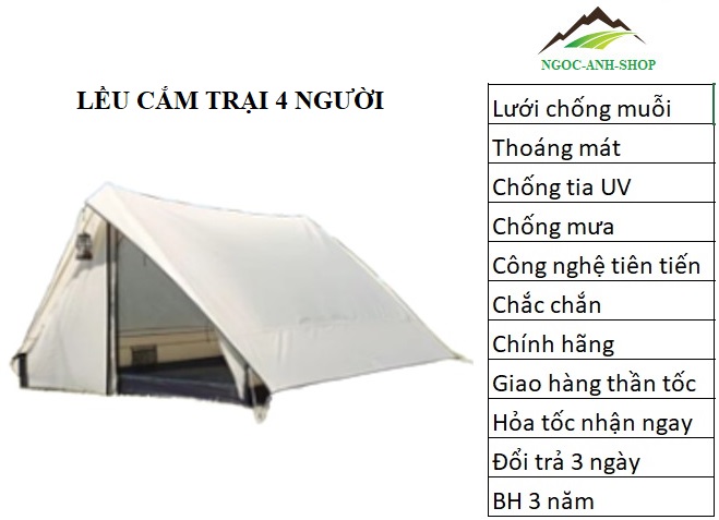 LỀU VINTAGE HOME 4 – 5P, CỰC PHẨM (LỀU CẮM TRẠI 4 NGƯỜI)