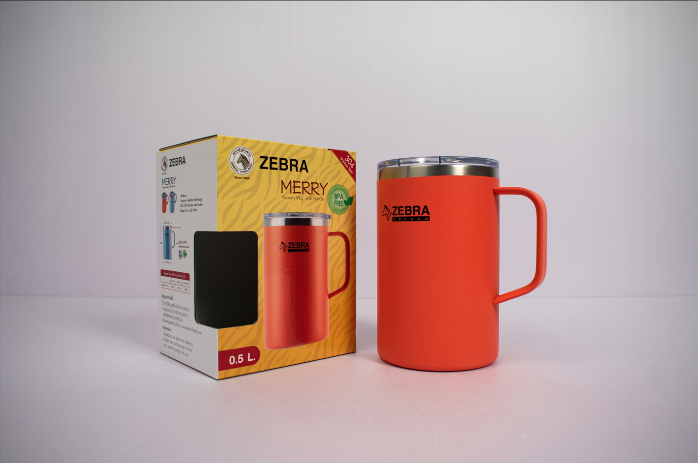 Ly giữ nhiệt Zebra Merry (tay cầm) 500ml - 912713