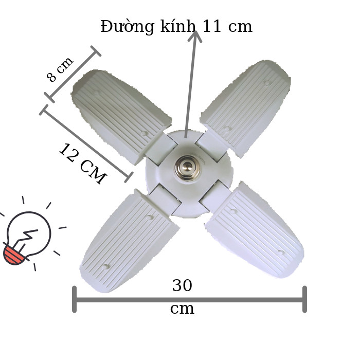 [HCM]Bóng đèn Led cánh quạt siêu sáng (4 lá) 60w