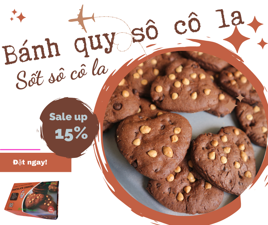 Set bột làm 44 bánh quy sô cô la - gồm bột trộn, nguyên liệu và vật dụng làm 44 bánh cookies sô cô la - Chocolate Cookies