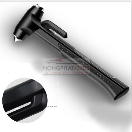[HCM]BÚA ĐẬP KÍNH THOÁT HIỂM KÈM DAO CẮT DÂY AN TOÀN CHO XE Ô TÔ MÀU ĐEN ( LOẠI LỚN )