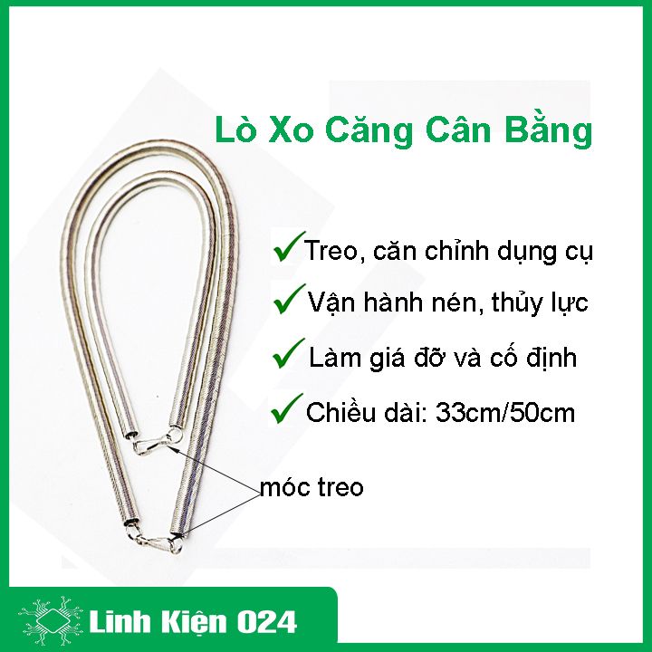 Lò xo căng cân bằng dài 33cm/50cm xoắn, có móc treo, thép không gỉ, độ nén tốt