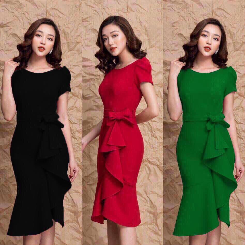 Đầm body bèo nơ sang trọng - YB19498