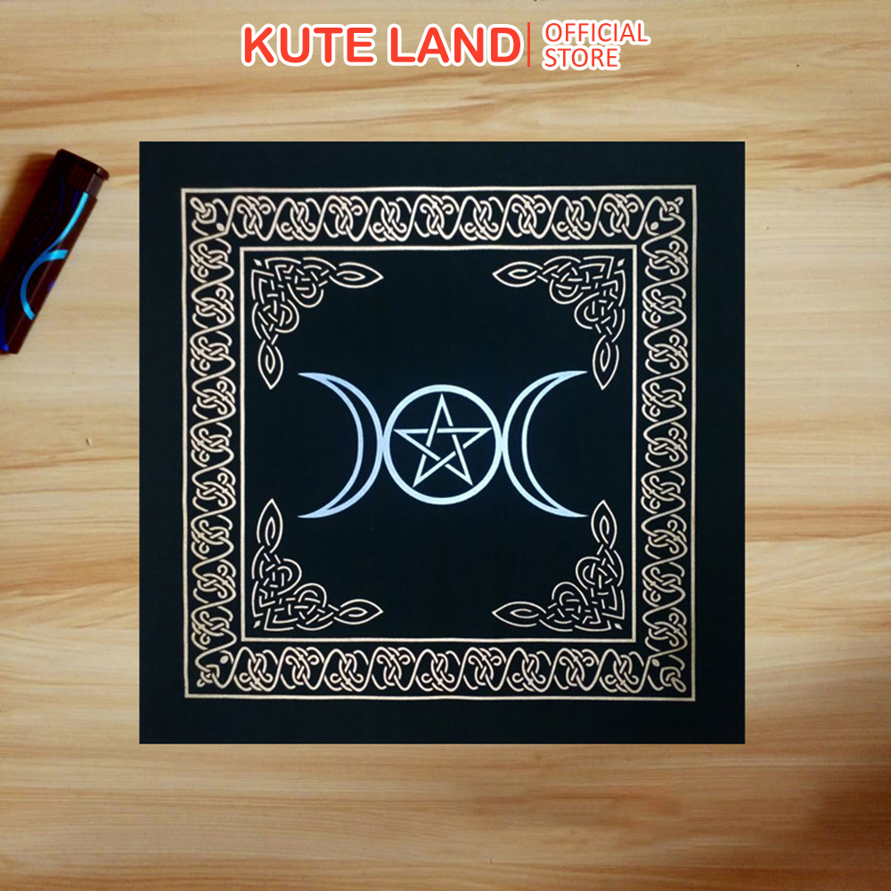 Tấm Thảm Khăn Trải Bài Tarot Vải Nhung Cao Cấp Mẫu 1 60x60 Cm