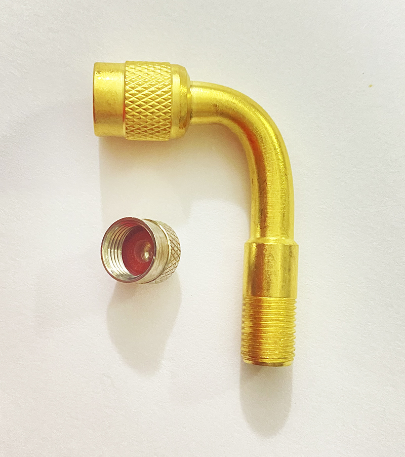 Van nối dài lốp hơi bằng đồng cong 90 độ dùng cho xe máy xe tải xe đạp xe tay ga - mã 90 - cứng, khỏe, van lốp mở rộng, bộ chuyển đổi mở rộng