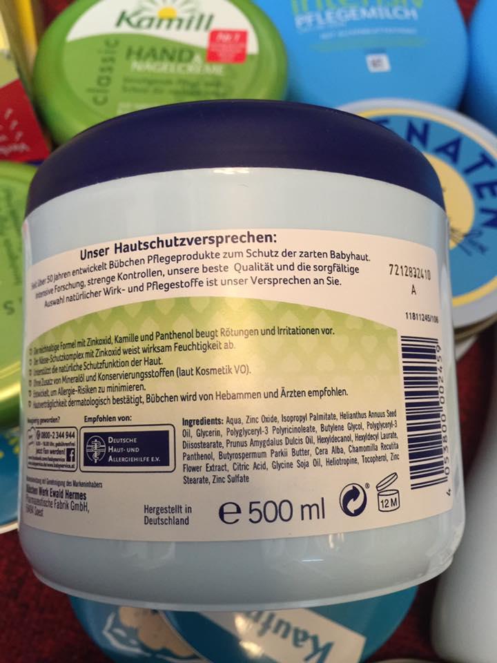 [HCM]KEM CHỐNG HĂM CHO BÉ BÜBCHEN WUNSCHUTZCREME SPEZIAL(500 ml)