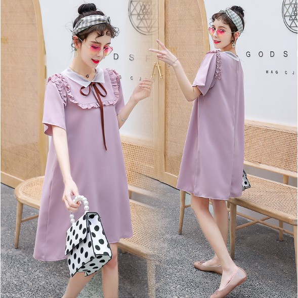Đầm Bầu - Dáng Suông Cổ Sen Bèo Cao Cấp