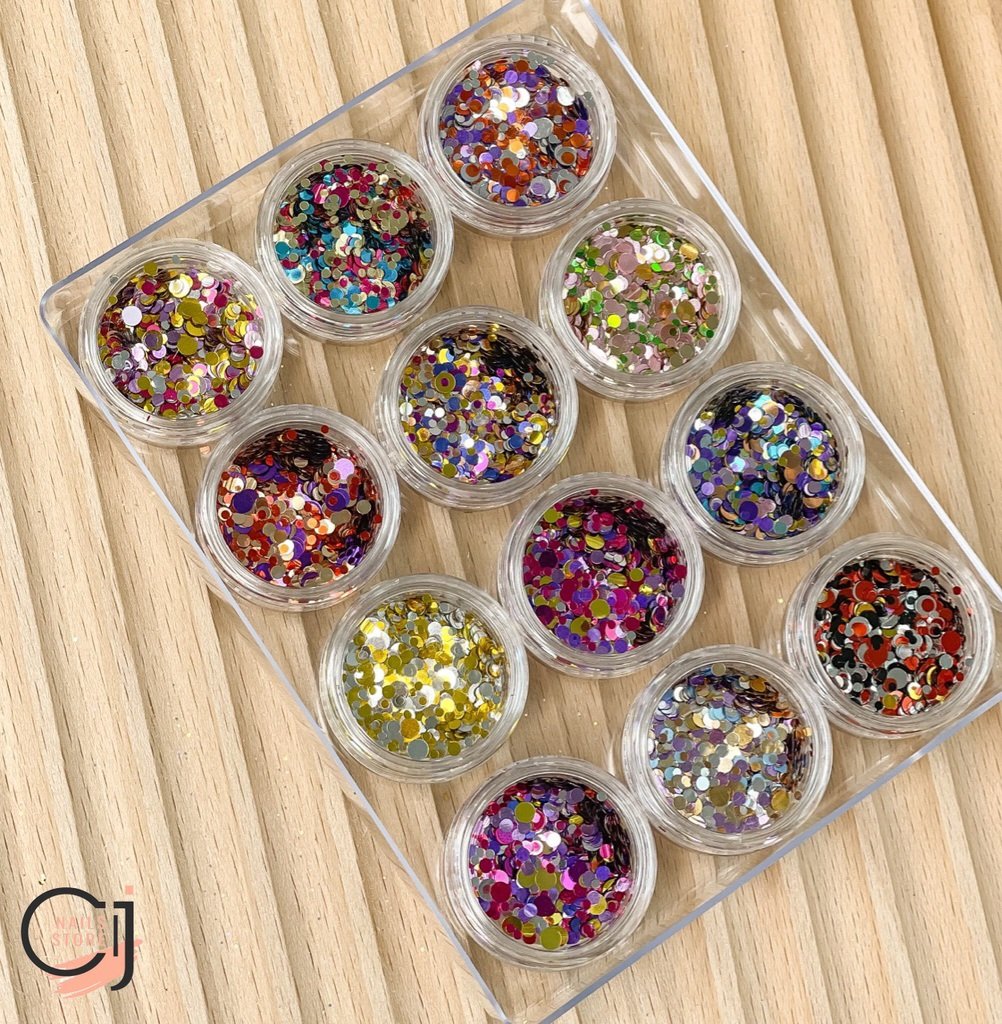 {CJ Nails Store} Set nhũ tròn mix màu