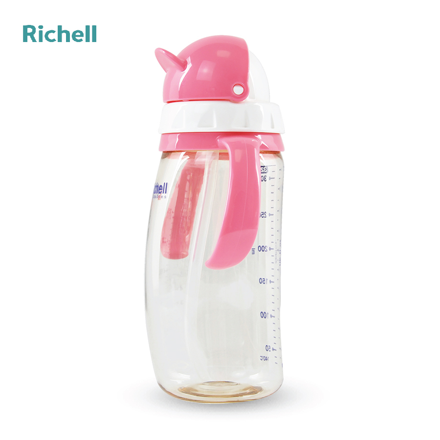 BÌNH ỐNG HÚT PPSU RICHELL (320ML-HỒNG)