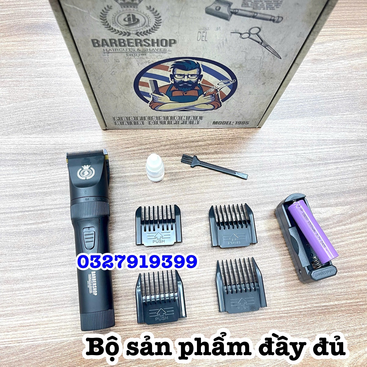 Tông đơ 2 pin cao cấp PRO BARBER 1985