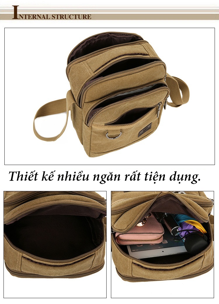 [HCM]Túi đeo chéo vải bố 8080.