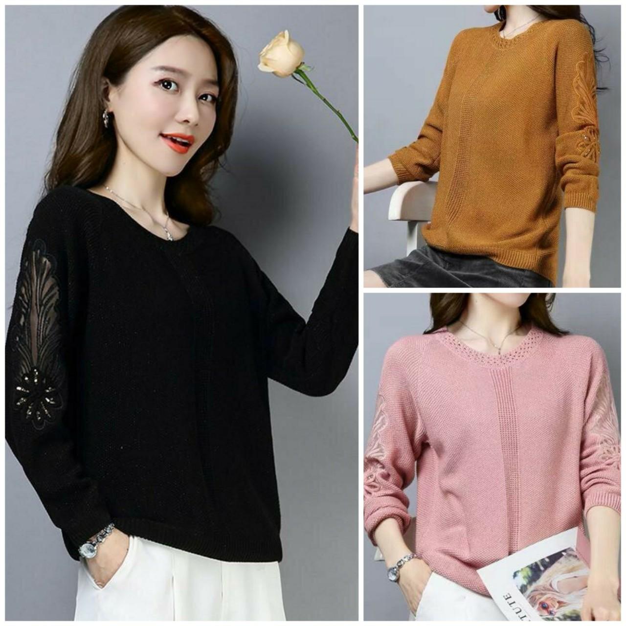 [HCM]Áo len dệt kim hàng nhập thêu hoa NGOCTRANSHOP - NT4430