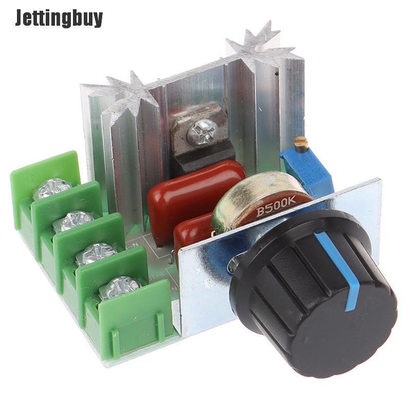 Jettingbuy Bộ điều khiển tốc độ 50-220V 2000W điều chỉnh nhiệt/ độ sáng/ điện áp SCR-INTL