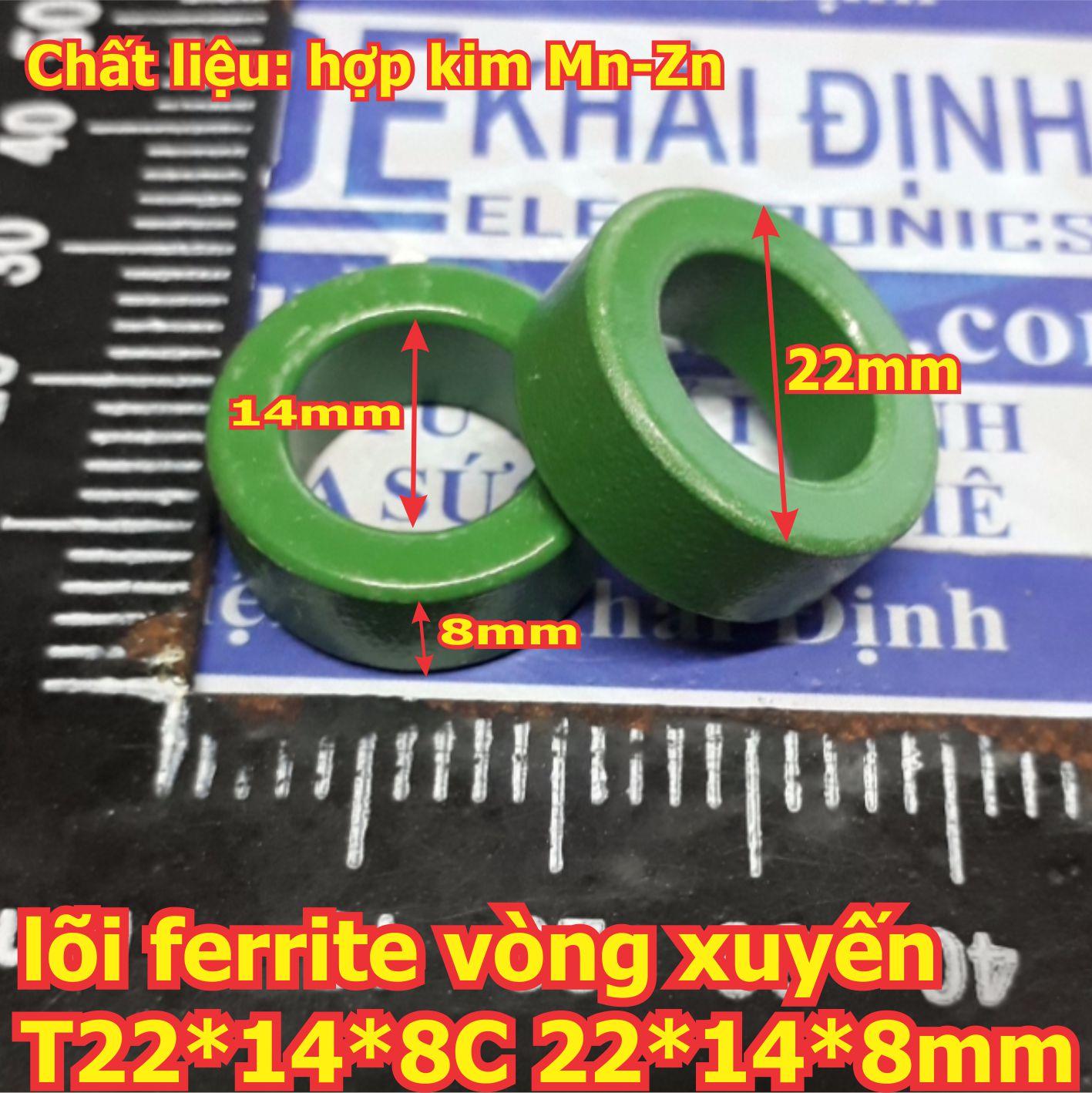 10 cái lõi ferrite vòng xuyến T22*14*8mm kde2297
