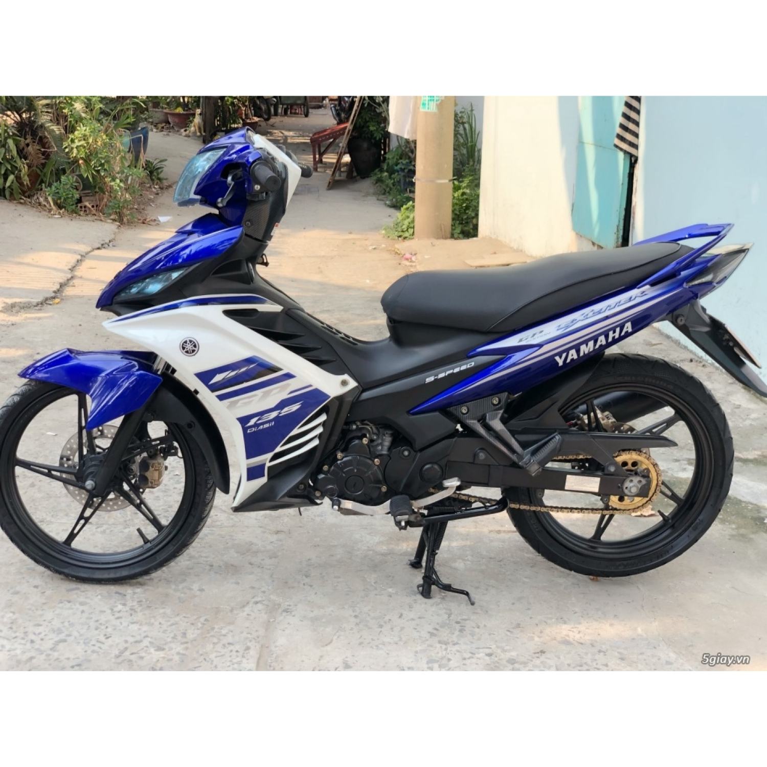 Tem rời exciter 135 zin 2014 xanh trắng gp