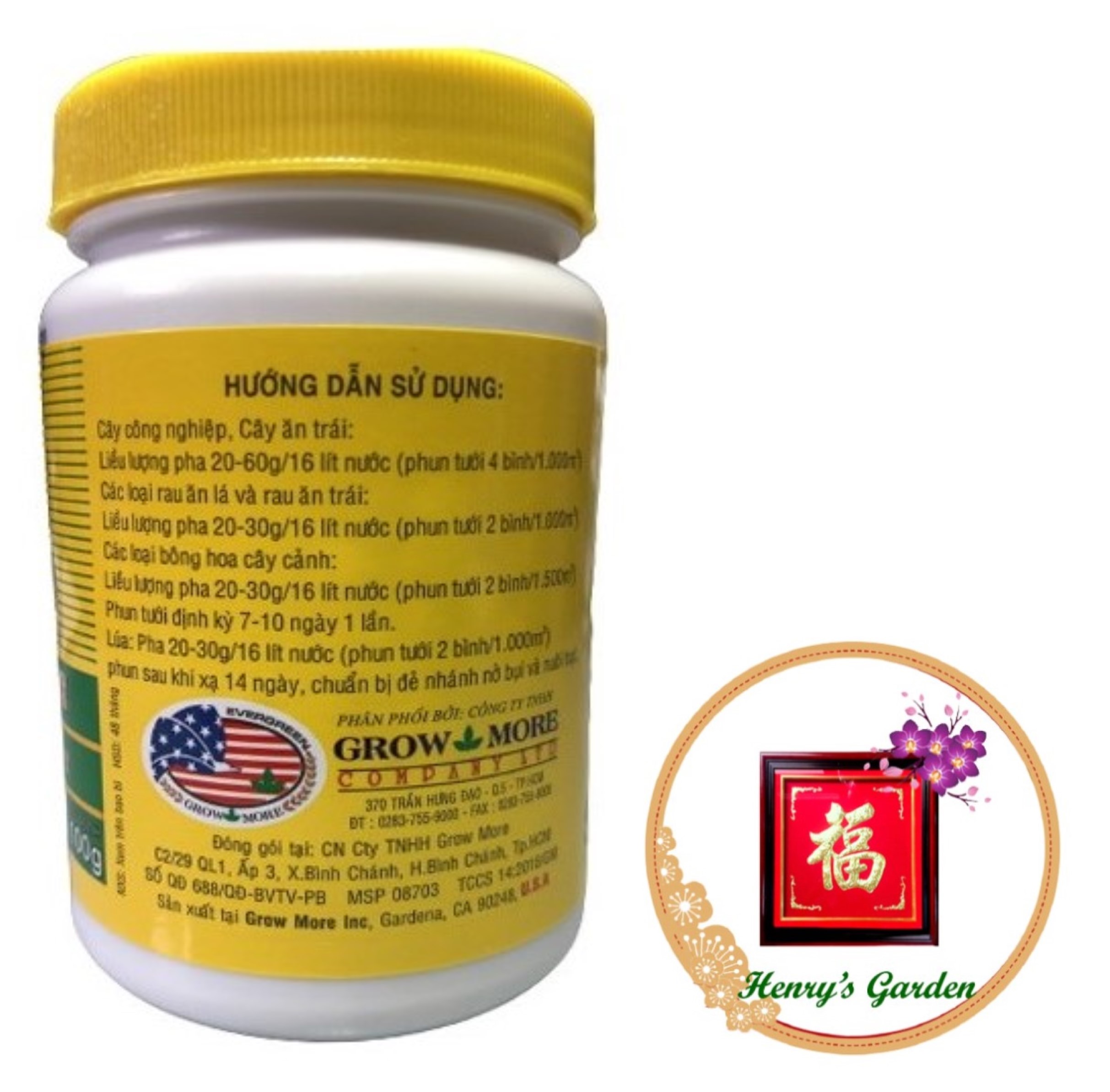 Phân Bón Lá Grow More NPK 20-20-20+TE - #376A# 100g