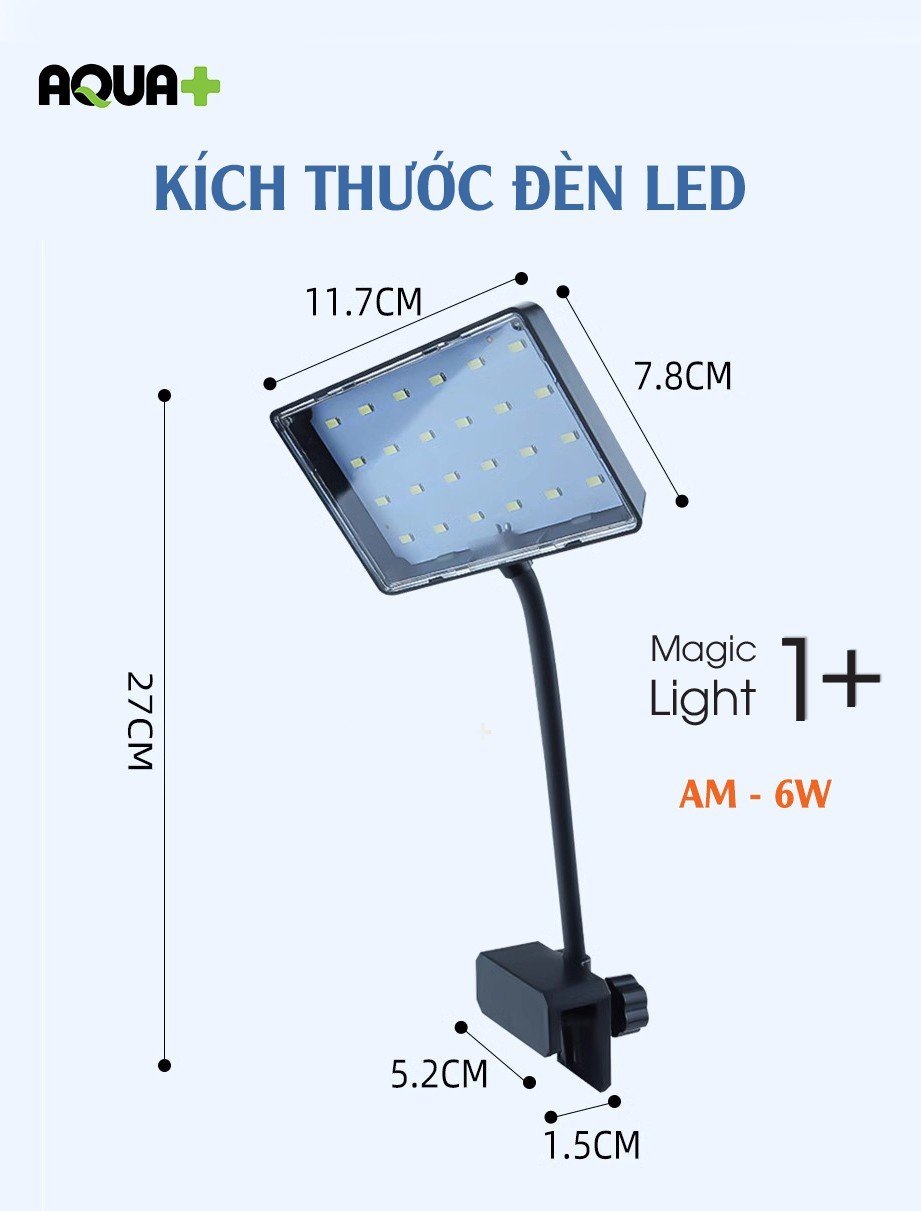 Đèn Led kẹp thanh bể cá cảnh Magic Light 1+