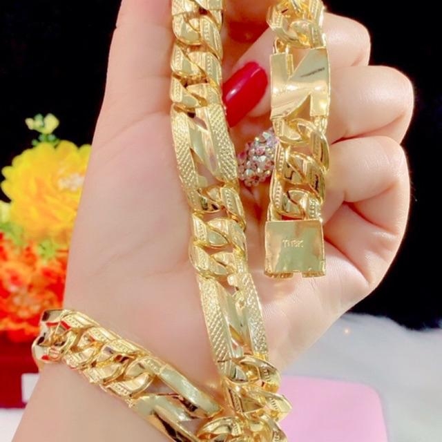 Lắc Tay Nam Mạ Vàng 18K Chạm Chữ N Mẫu 150R120321 - Đi Chơi, Dự Tiệc Rất Ngầu - Bao Đổi Tra Trong Vòng 07 Ngày