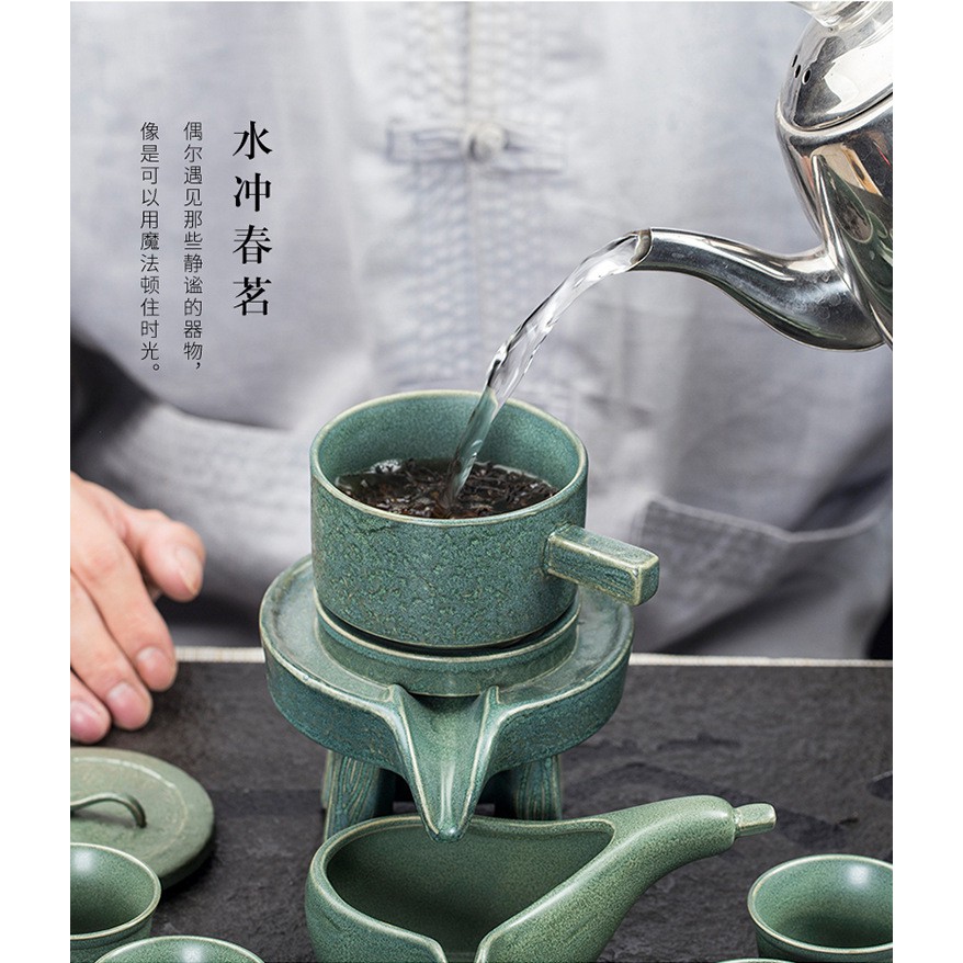 [HCM]Bộ Ấm Trà Bình Xoay Đá Gốm Sứ Cao Cấp - Hàng Có Sẵn