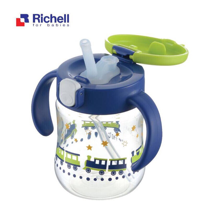 Cốc ống hút chống đổ Mugood Richell Nhật