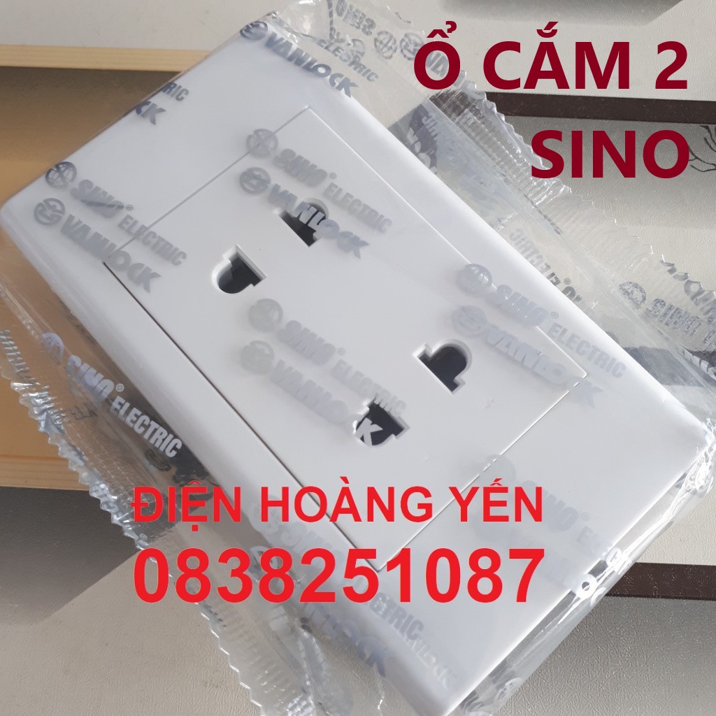 [HCM]Mặt 2 ổ cắm đơn 2 chấu Sino ( Vanlock ) cao cấp