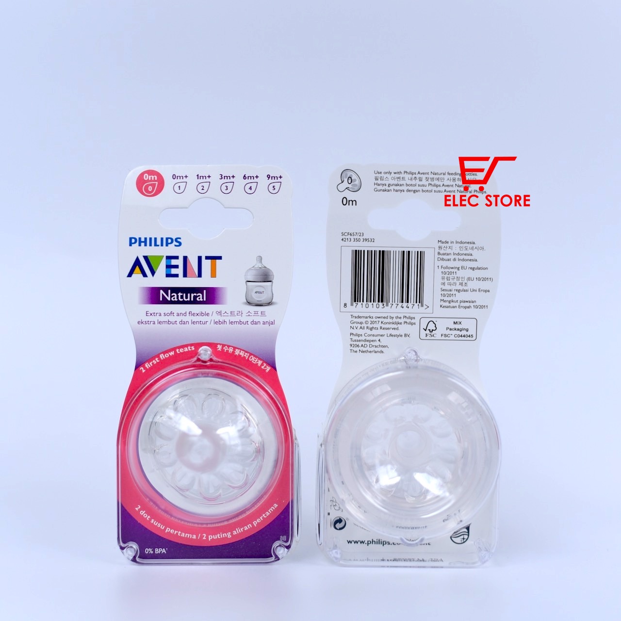 Núm ti thay bình sữa Philips AVENT Natural số 0 [cho bé sơ sinh]