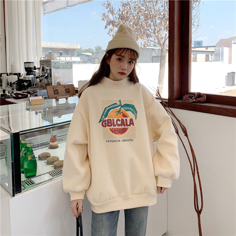 Áo Sweater Cam Chất Nỉ Form Rộng Unisex