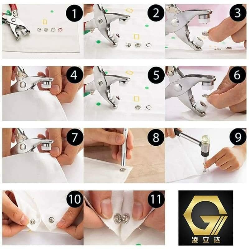 Bộ kìm bấm nút sắt ( 1 kìm + 1 hộp cúc) đa năng