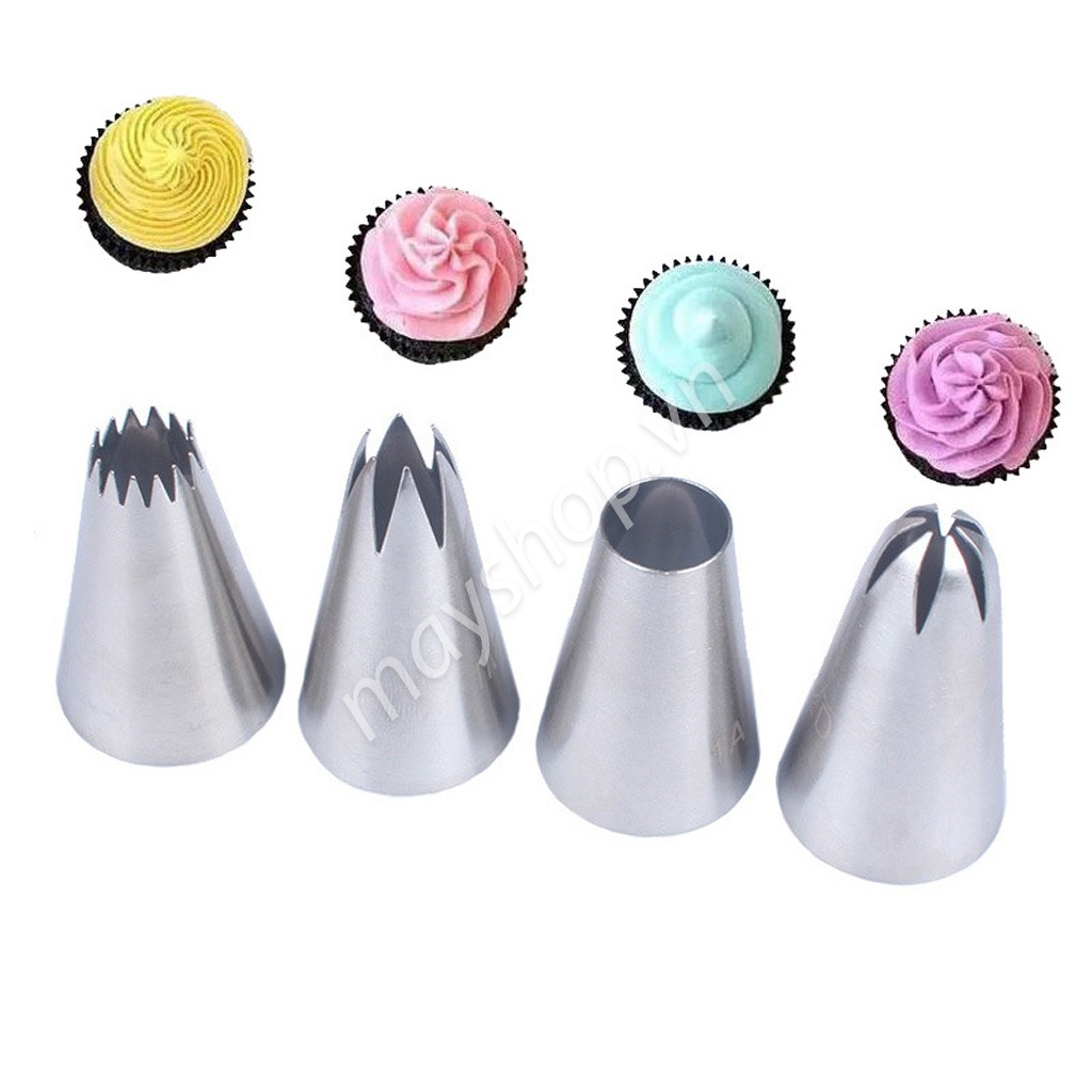 Bộ 4 Đui bắt kem trang trí cupcake