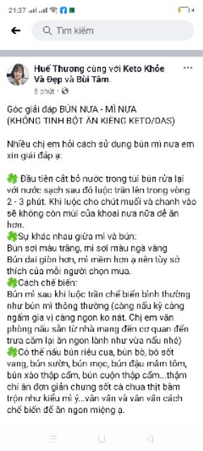 Combo Bún nưa vị nguyên ăn kiêng (keto, das)