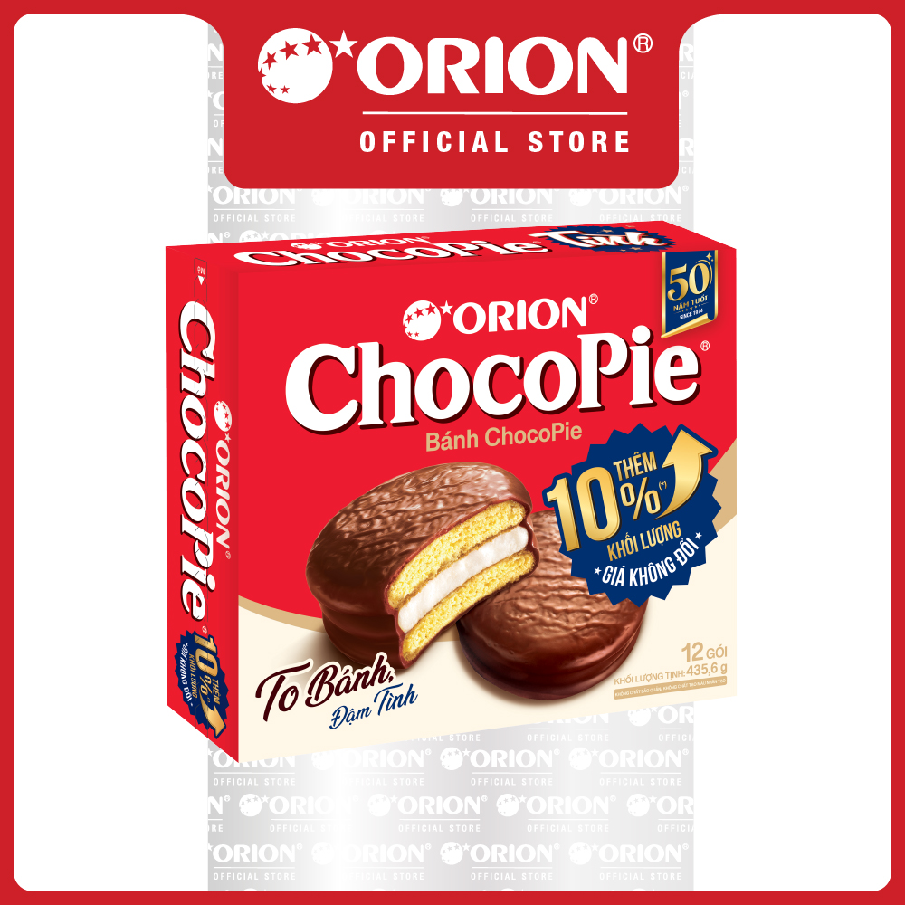  Hộp 12 gói bánh Orion ChocoPie Tình vị truyền thống  435,6G  