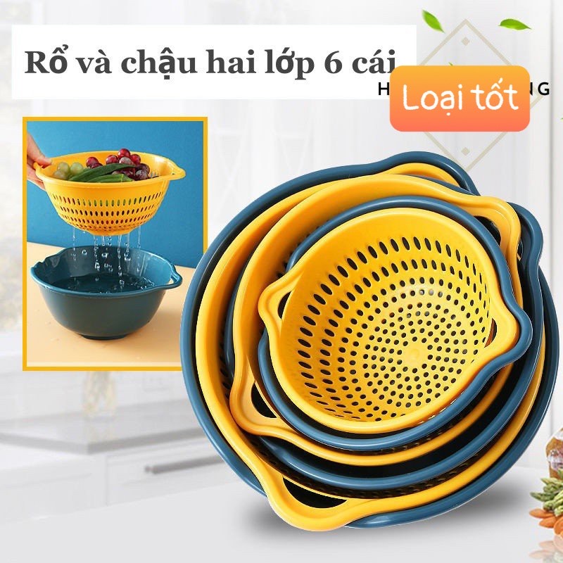 Bộ 6 MÓN RỔ VÀ CHẬU TIỆN DỤNG