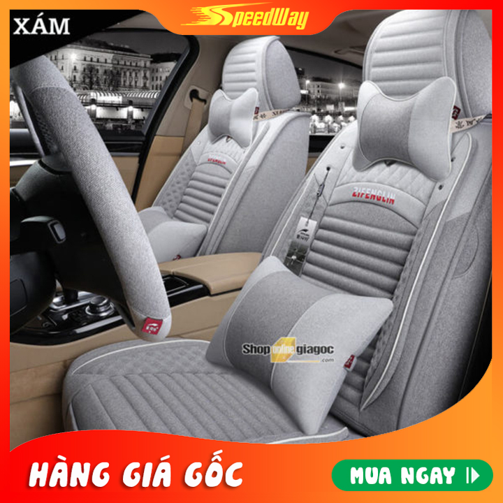[MUA 1 TẶNG 2] - Bộ Áo Ghế Ô Tô Cho Xe 5 Chỗ SPW46 tặng kèm Bộ gối + bọc vô lăng