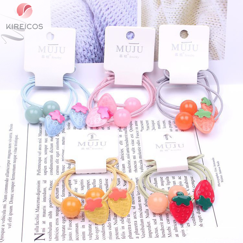 [HCM]Set 2 Sợi Dây Cột Cột Tóc Cho Bé Hình Trái Cây B301