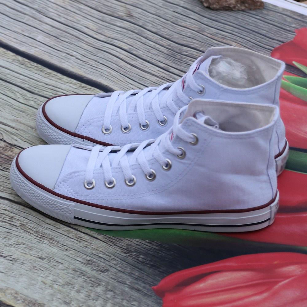 [HCM]Giày Vải Sneaker Thể Thao CV Cổ Cao Trắng Nam