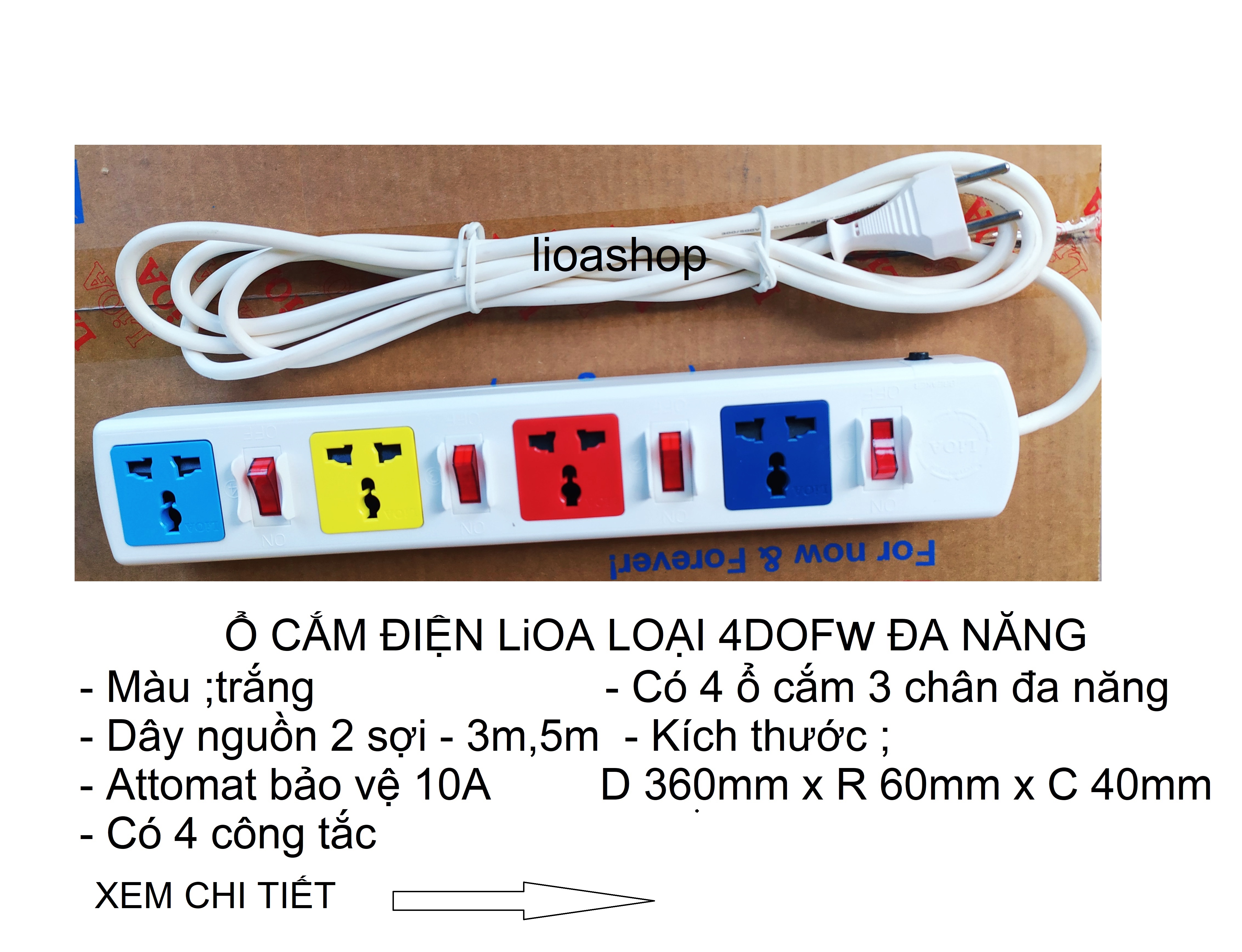 Ổ CẮM ĐIỆN LiOA LOẠI 4DOFW