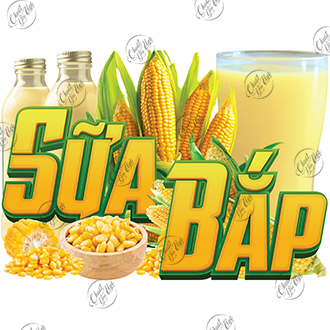 Corn milk sticker cart decoration coffee tea shop waste bin coffee tea cart refrigerator milk beverage sticker