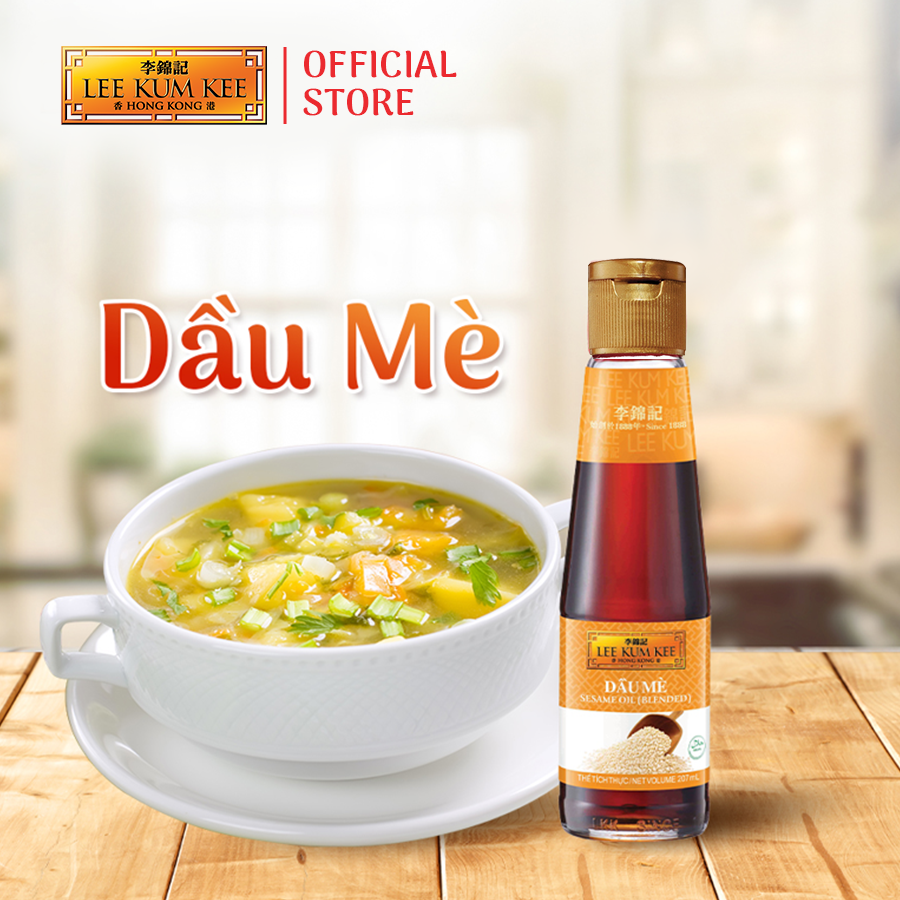 [Đơn 150K Tặng Gói Sốt] Dầu mè LEE KUM KEE SESAME OIL chai thủy tinh 207 ml