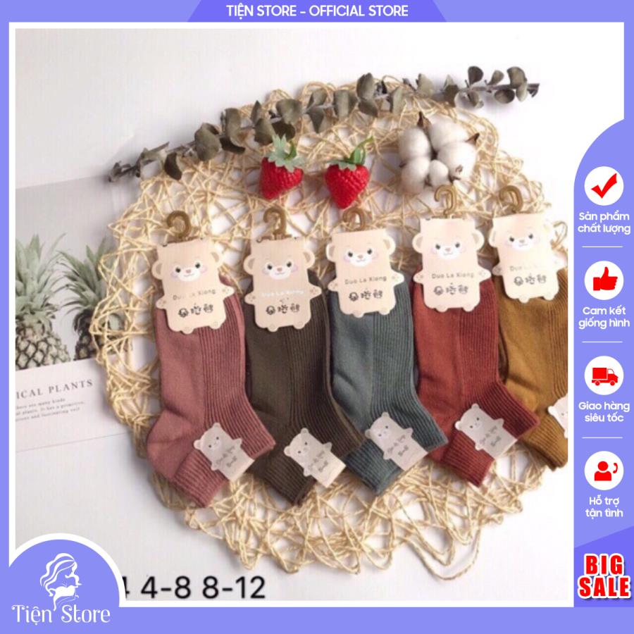 Set 10 Đôi Tất Len Gân Trẻ Em Loại Đẹp